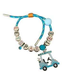 Blue Golf Cart Charm Bracelet  - LETS PARTEE